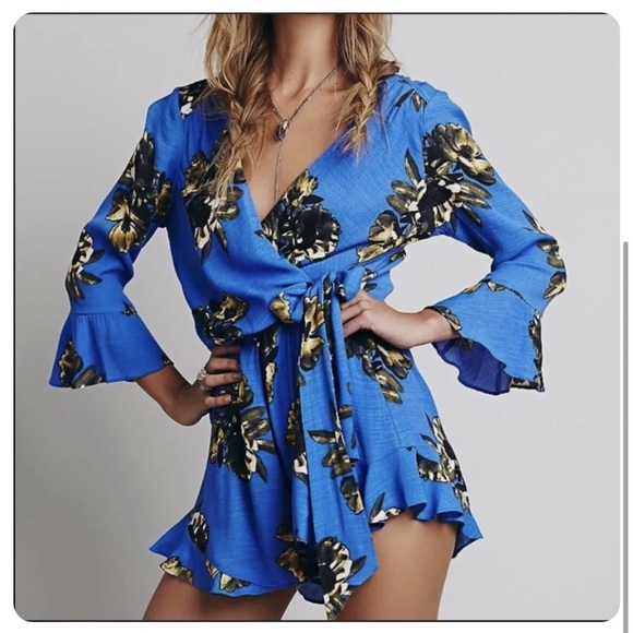 Free People All The Right Ruffles Romper - Picture 1 of 7